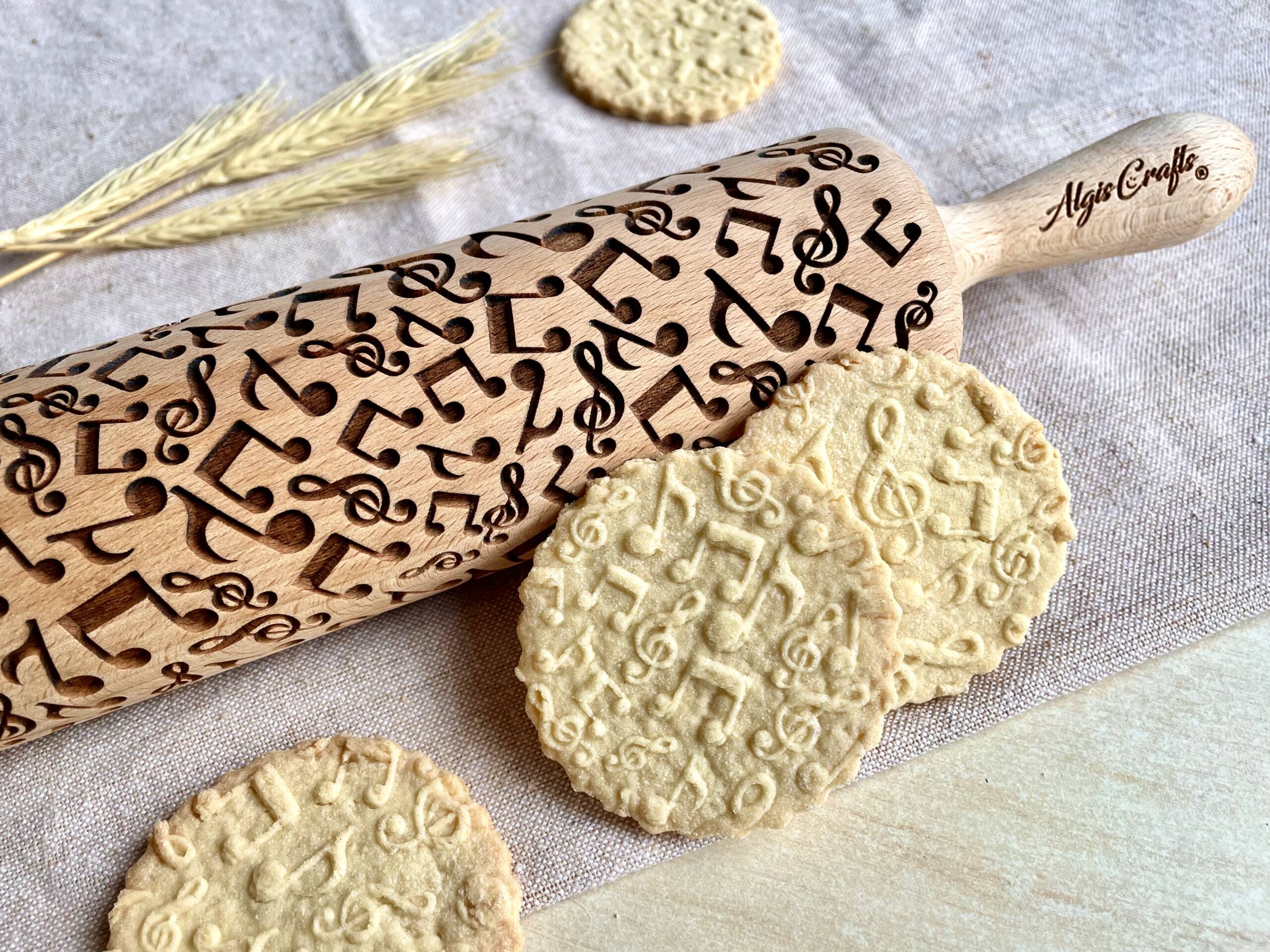 Embossed Rolling Pin MUSIC NOTES